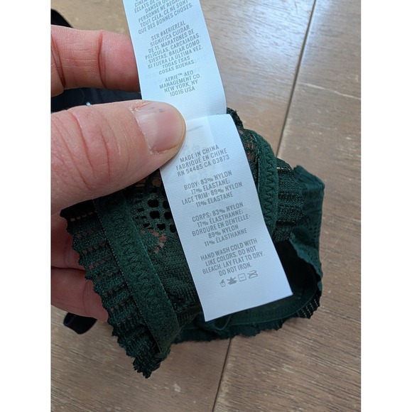 Aerie‎ Bras 32C Wireless Real Sunnie & S Bralette Green Lace Bundle Lingerie Lot - Picture 9 of 11